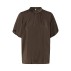 Bluse "AileenSZ" brun m/ korte løse ærmer - Saint Tropez