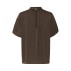 Bluse "AileenSZ" brun m/ korte løse ærmer - Saint Tropez