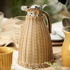 Termokande m/ brun polyrattan flet - Ib Laursen - 1,5 ltr.