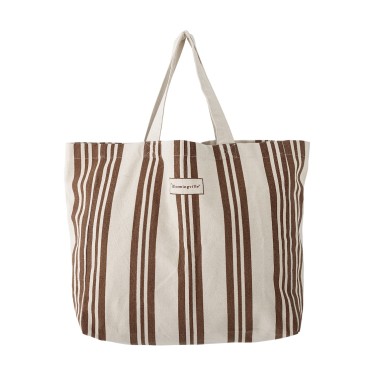 Indkøbstaske "Trina" m/ brun striber - Bloomingville