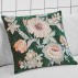 Pudebetræk grøn m/ blomster broderi HDBota - House Doctor 50x50