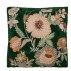 Pudebetræk grøn m/ blomster broderi HDBota - House Doctor 50x50